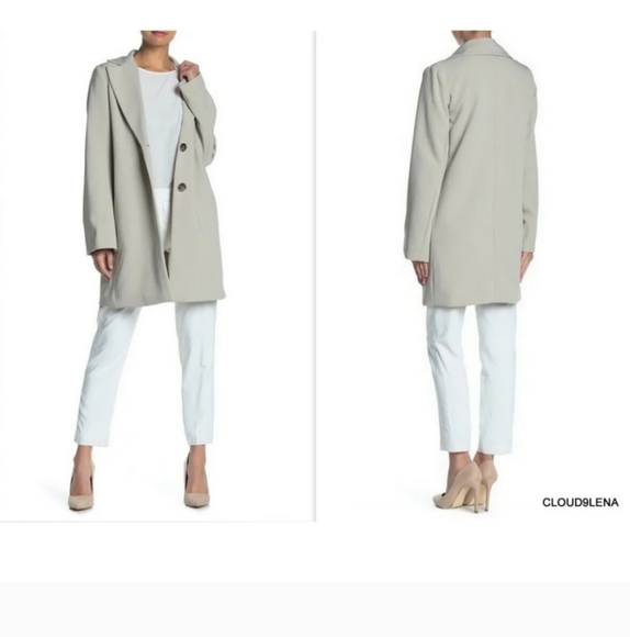 Tahari Jayden Crepe Topper Jacket Long Blazer Cream Tan Size XS - Picture 2 of 12